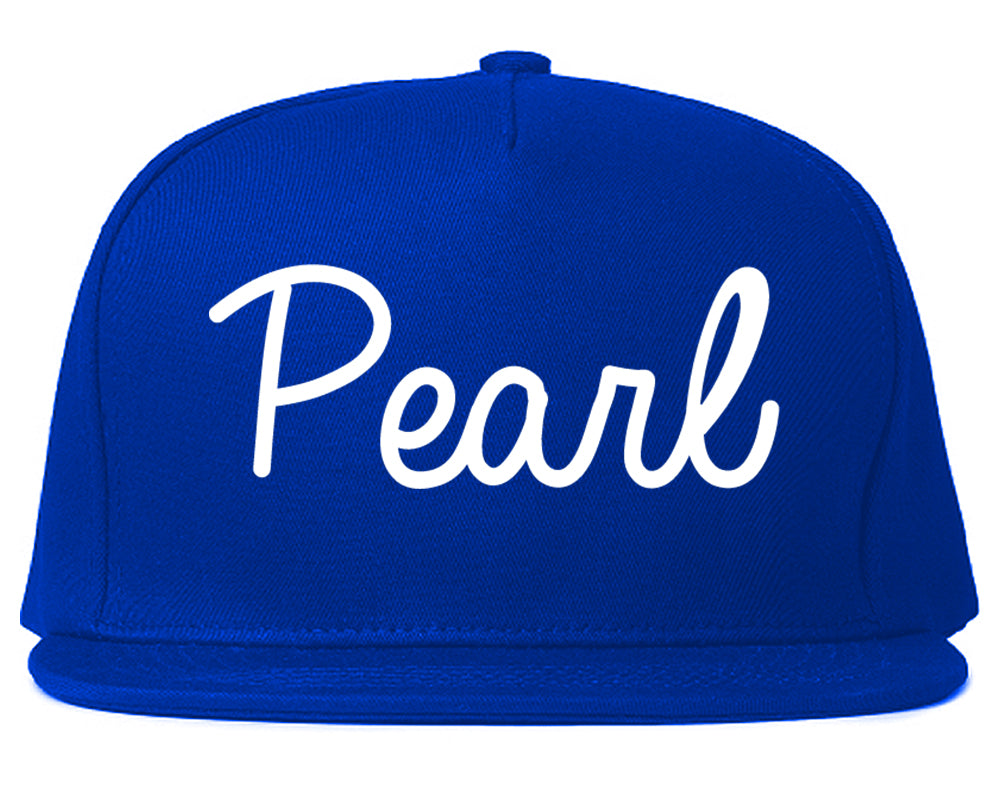 Pearl Mississippi MS Script Mens Snapback Hat Royal Blue