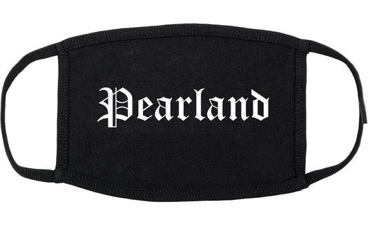 Pearland Texas TX Old English Cotton Face Mask Black