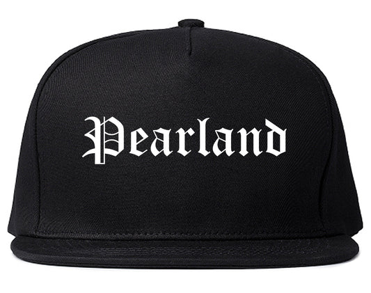 Pearland Texas TX Old English Mens Snapback Hat Black