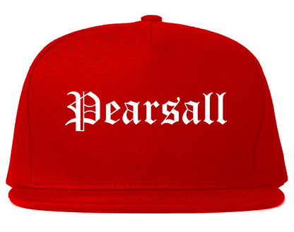 Pearsall Texas TX Old English Mens Snapback Hat Red