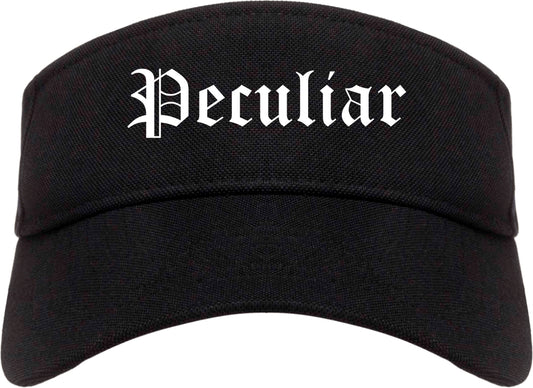 Peculiar Missouri MO Old English Mens Visor Cap Hat Black
