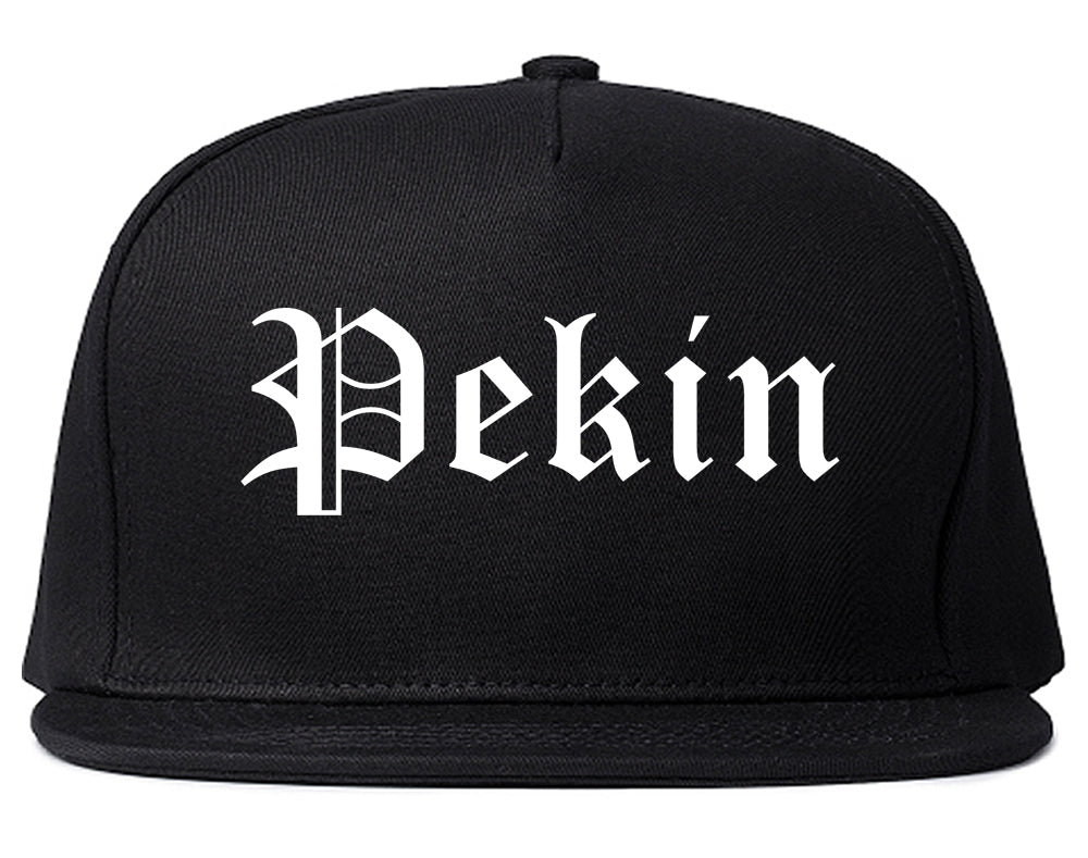 Pekin Illinois IL Old English Mens Snapback Hat Black