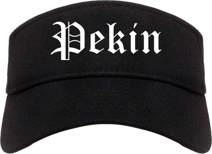 Pekin Illinois IL Old English Mens Visor Cap Hat Black