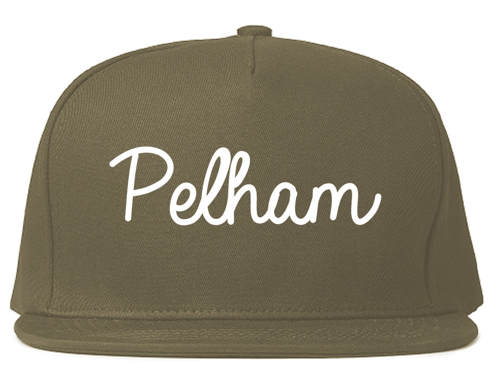Pelham Alabama AL Script Mens Snapback Hat Grey