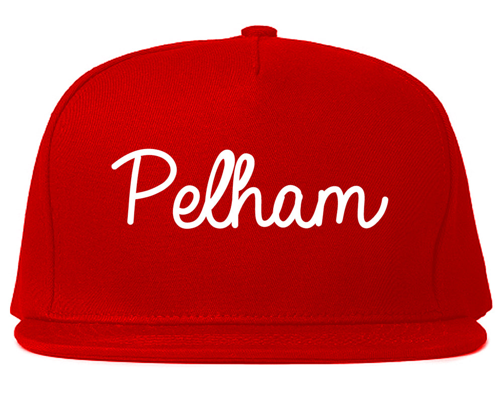 Pelham Alabama AL Script Mens Snapback Hat Red