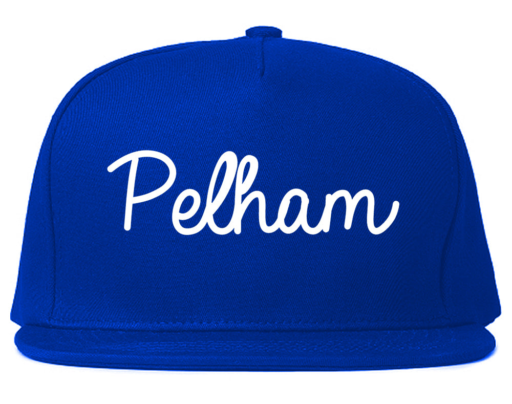 Pelham Alabama AL Script Mens Snapback Hat Royal Blue