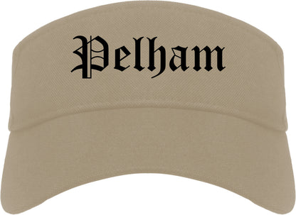 Pelham Alabama AL Old English Mens Visor Cap Hat Khaki