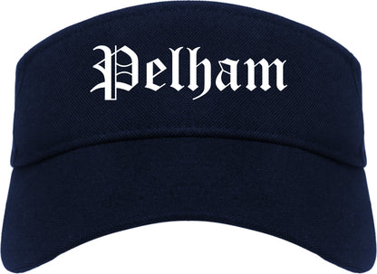 Pelham Alabama AL Old English Mens Visor Cap Hat Navy Blue