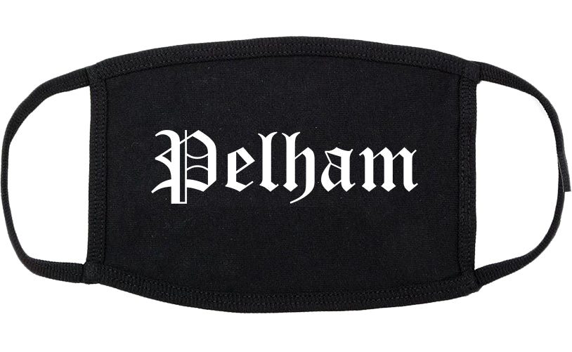 Pelham New York NY Old English Cotton Face Mask Black