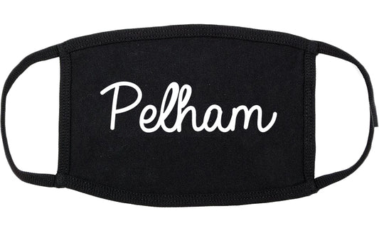 Pelham New York NY Script Cotton Face Mask Black