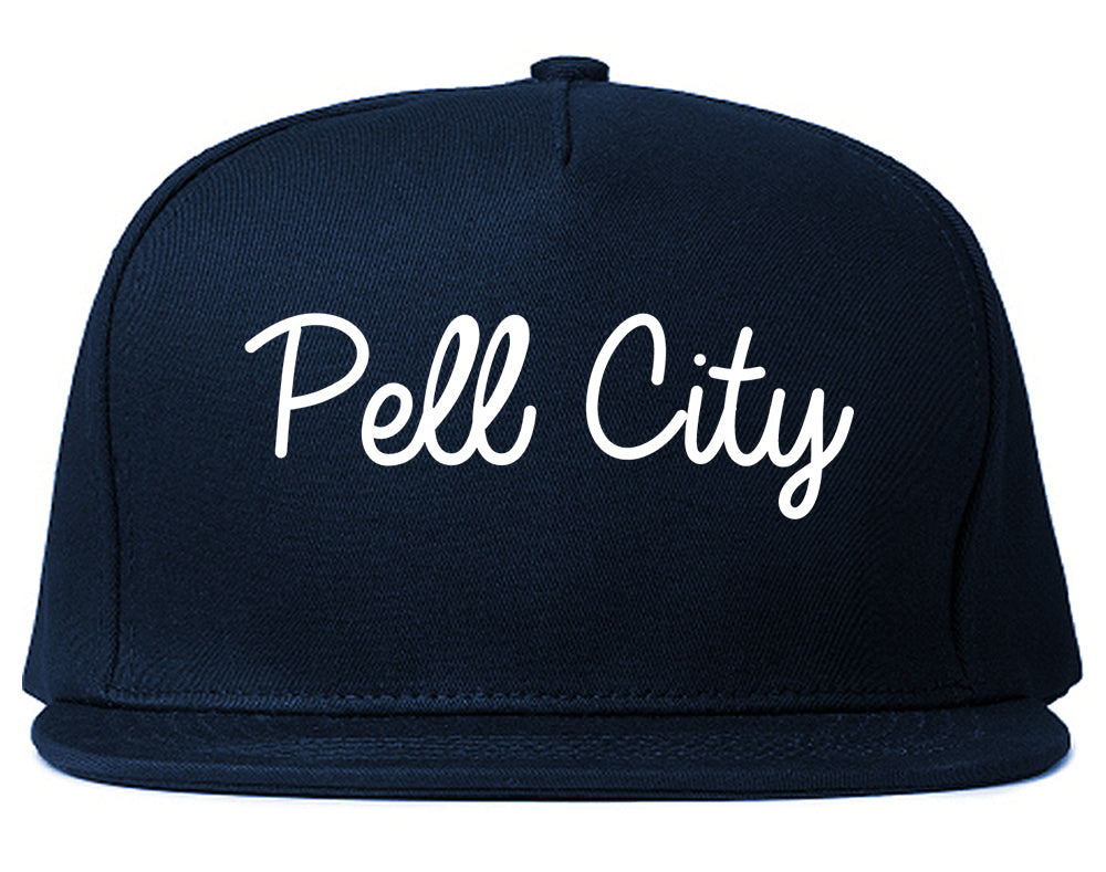 Pell City Alabama AL Script Mens Snapback Hat Navy Blue
