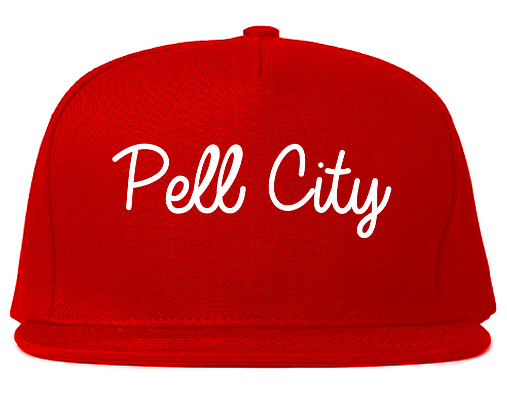 Pell City Alabama AL Script Mens Snapback Hat Red