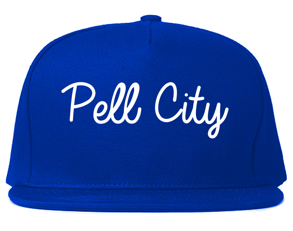 Pell City Alabama AL Script Mens Snapback Hat Royal Blue