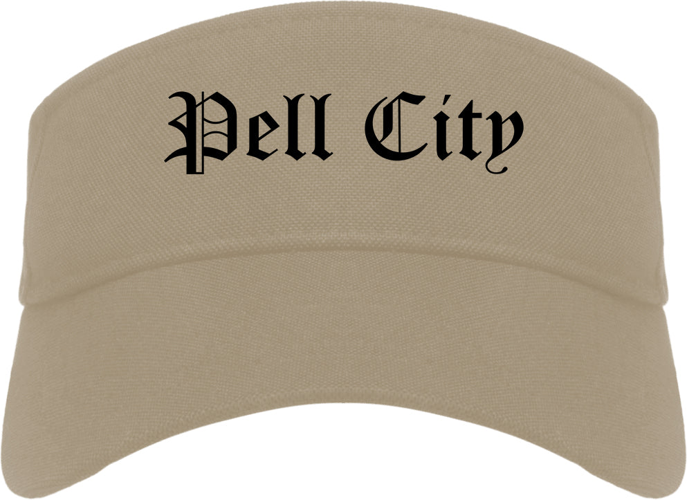 Pell City Alabama AL Old English Mens Visor Cap Hat Khaki