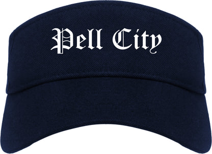 Pell City Alabama AL Old English Mens Visor Cap Hat Navy Blue