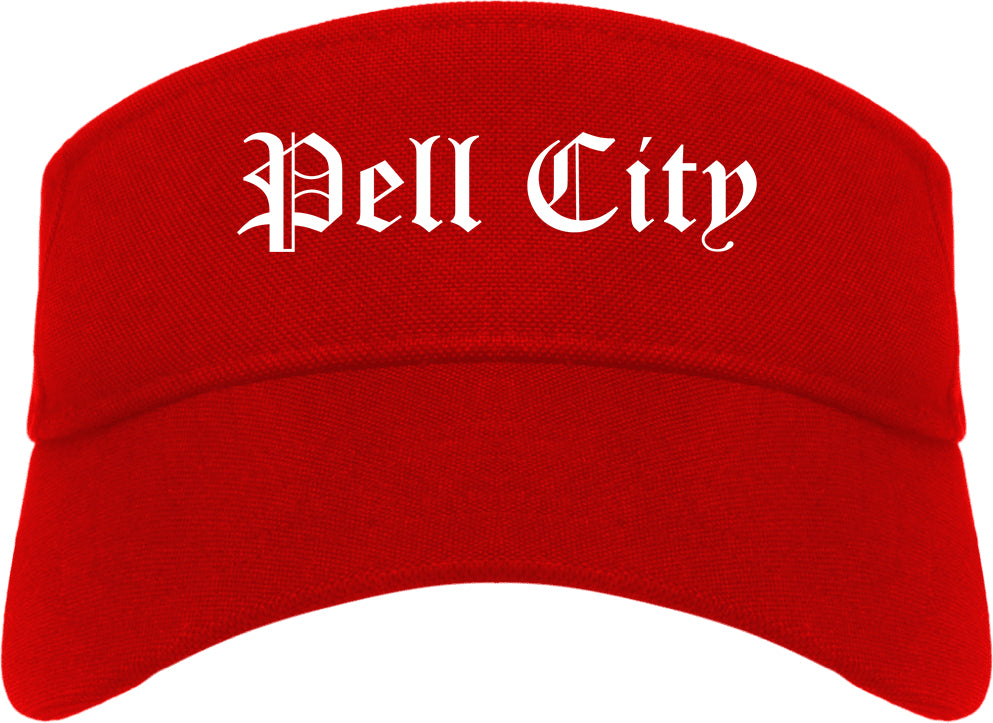 Pell City Alabama AL Old English Mens Visor Cap Hat Red