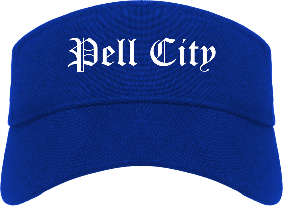 Pell City Alabama AL Old English Mens Visor Cap Hat Royal Blue