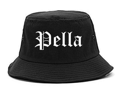 Pella Iowa IA Old English Mens Bucket Hat Black