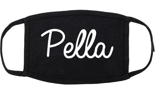 Pella Iowa IA Script Cotton Face Mask Black