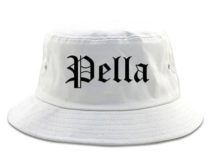 Pella Iowa IA Old English Mens Bucket Hat White