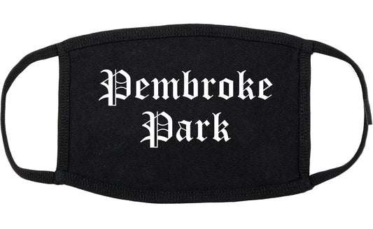 Pembroke Park Florida FL Old English Cotton Face Mask Black