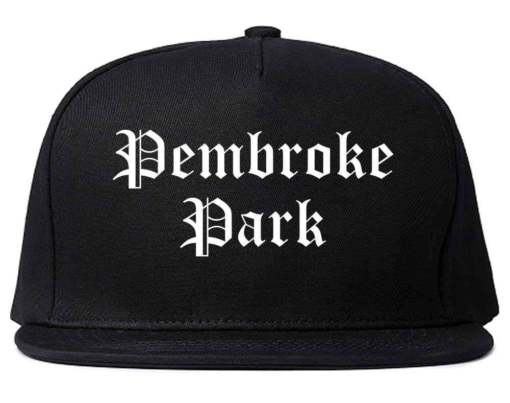 Pembroke Park Florida FL Old English Mens Snapback Hat Black