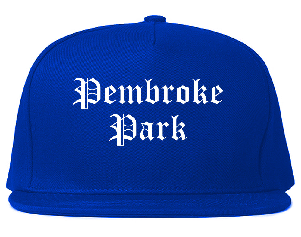 Pembroke Park Florida FL Old English Mens Snapback Hat Royal Blue