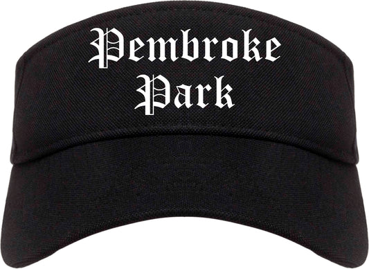 Pembroke Park Florida FL Old English Mens Visor Cap Hat Black