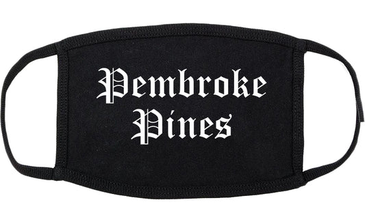 Pembroke Pines Florida FL Old English Cotton Face Mask Black