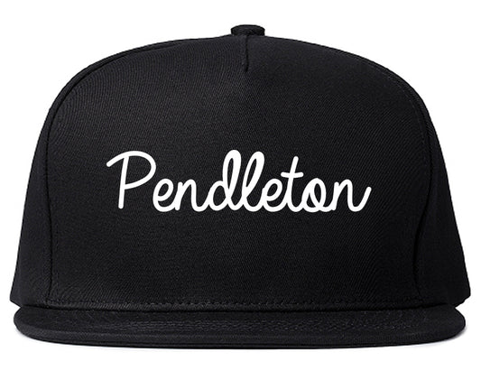 Pendleton Oregon OR Script Mens Snapback Hat Black