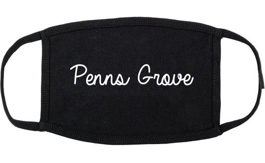 Penns Grove New Jersey NJ Script Cotton Face Mask Black