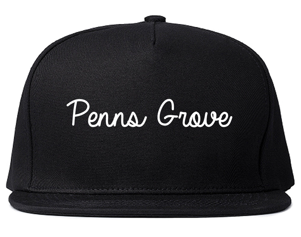 Penns Grove New Jersey NJ Script Mens Snapback Hat Black