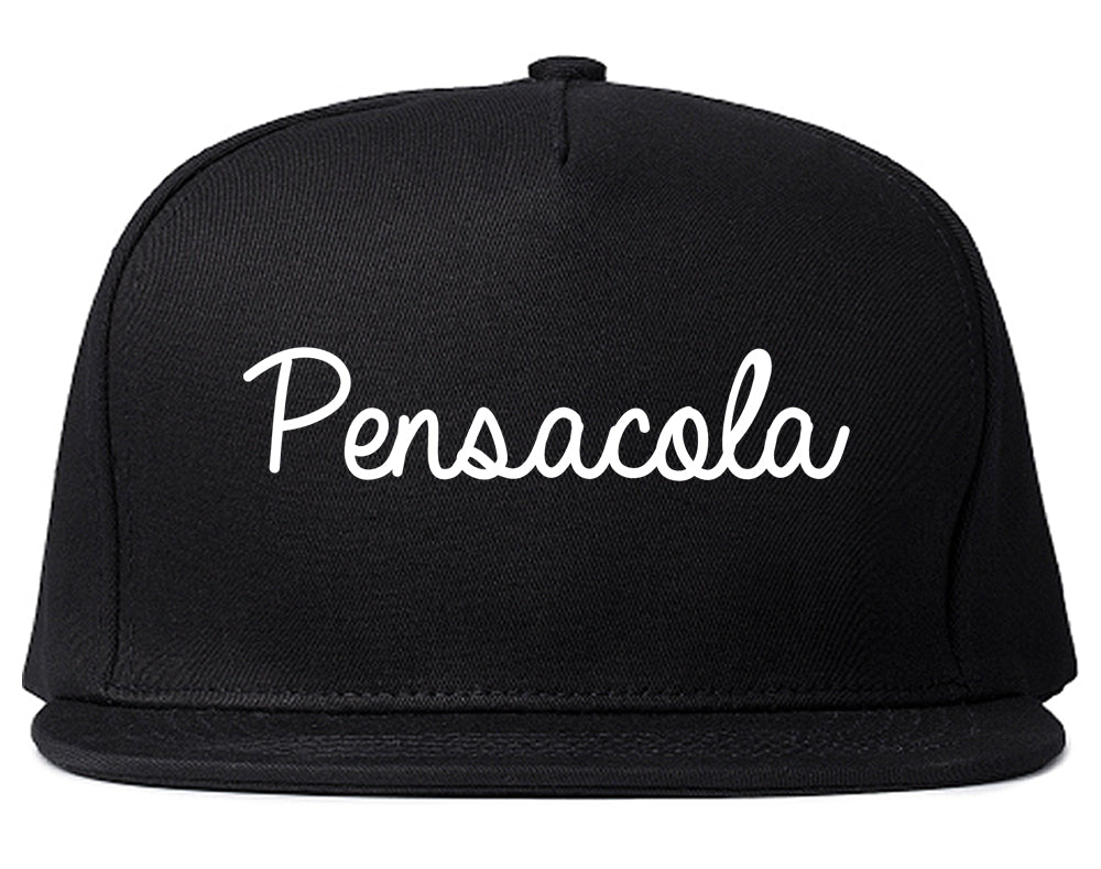 Pensacola Florida FL Script Mens Snapback Hat Black