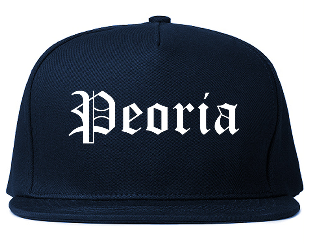 Peoria Arizona AZ Old English Mens Snapback Hat Navy Blue