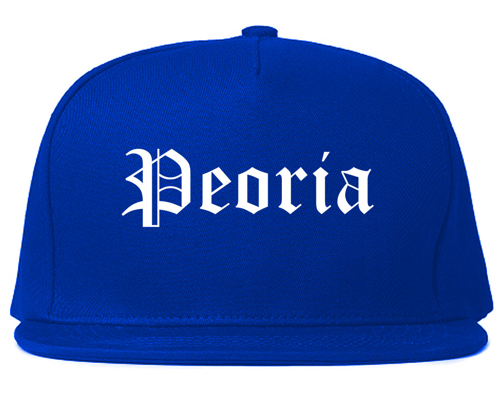 Peoria Arizona AZ Old English Mens Snapback Hat Royal Blue
