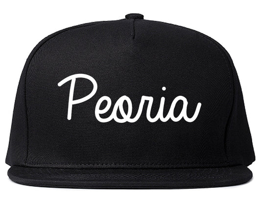 Peoria Arizona AZ Script Mens Snapback Hat Black