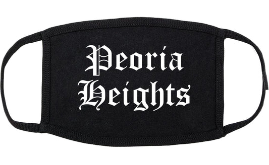 Peoria Heights Illinois IL Old English Cotton Face Mask Black