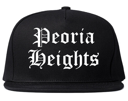 Peoria Heights Illinois IL Old English Mens Snapback Hat Black