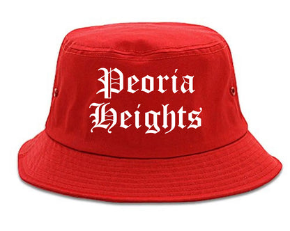 Peoria Heights Illinois IL Old English Mens Bucket Hat Red