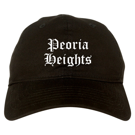 Peoria Heights Illinois IL Old English Mens Dad Hat Baseball Cap Black