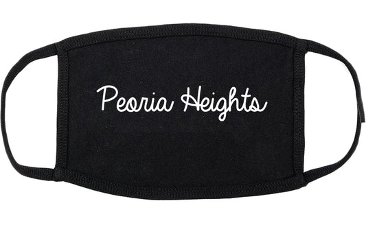 Peoria Heights Illinois IL Script Cotton Face Mask Black
