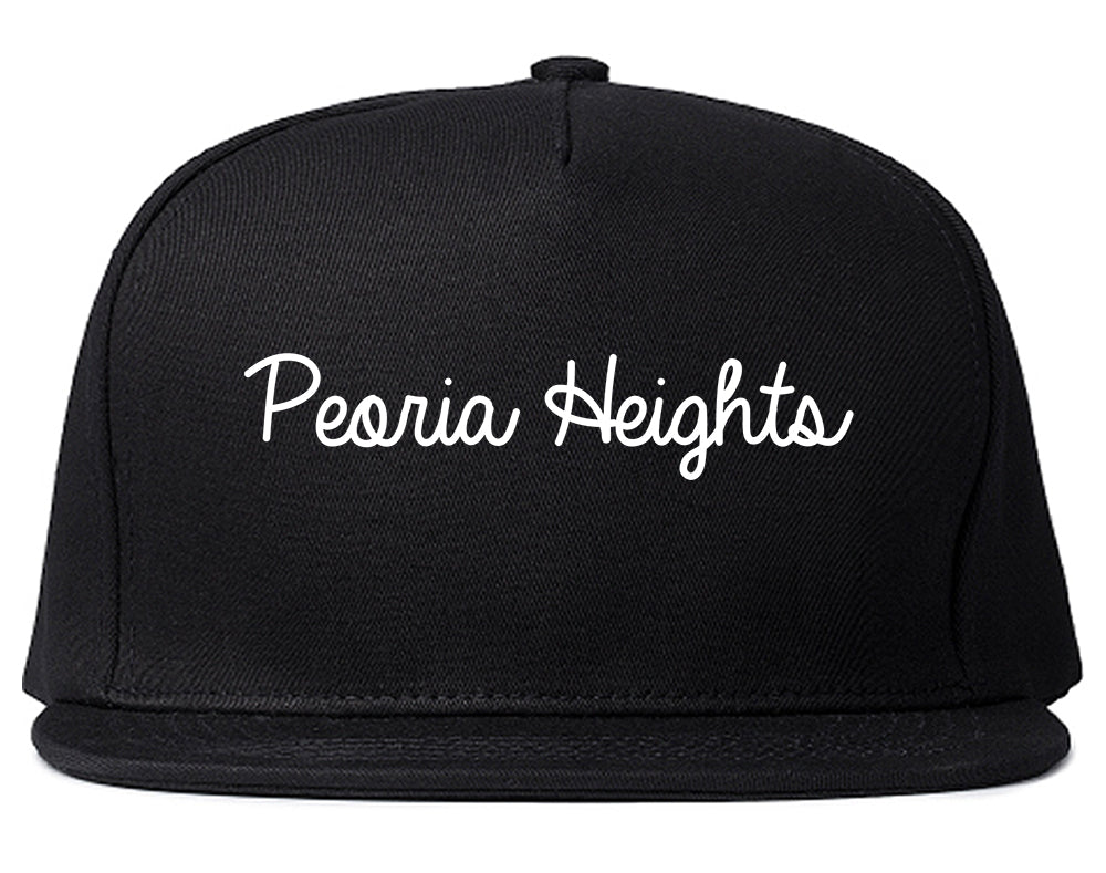 Peoria Heights Illinois IL Script Mens Snapback Hat Black