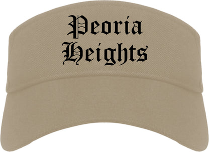 Peoria Heights Illinois IL Old English Mens Visor Cap Hat Khaki