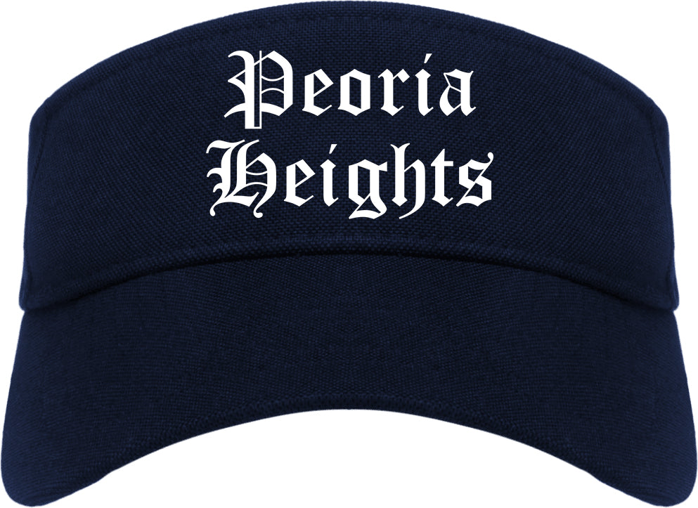 Peoria Heights Illinois IL Old English Mens Visor Cap Hat Navy Blue
