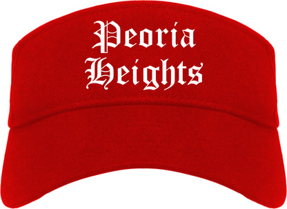 Peoria Heights Illinois IL Old English Mens Visor Cap Hat Red