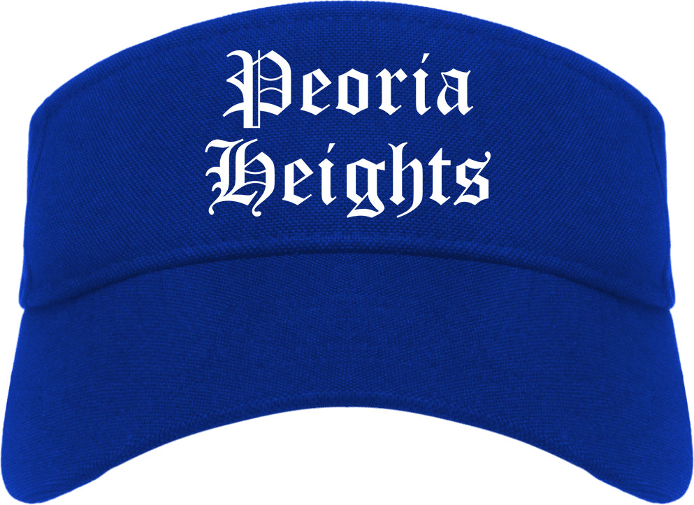 Peoria Heights Illinois IL Old English Mens Visor Cap Hat Royal Blue