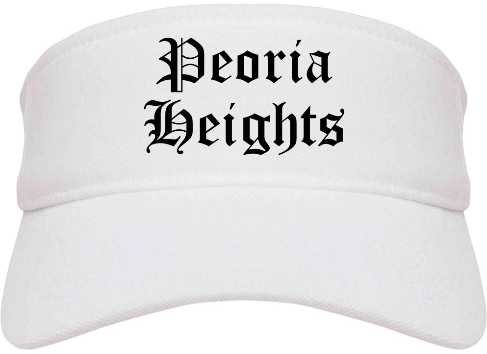 Peoria Heights Illinois IL Old English Mens Visor Cap Hat White