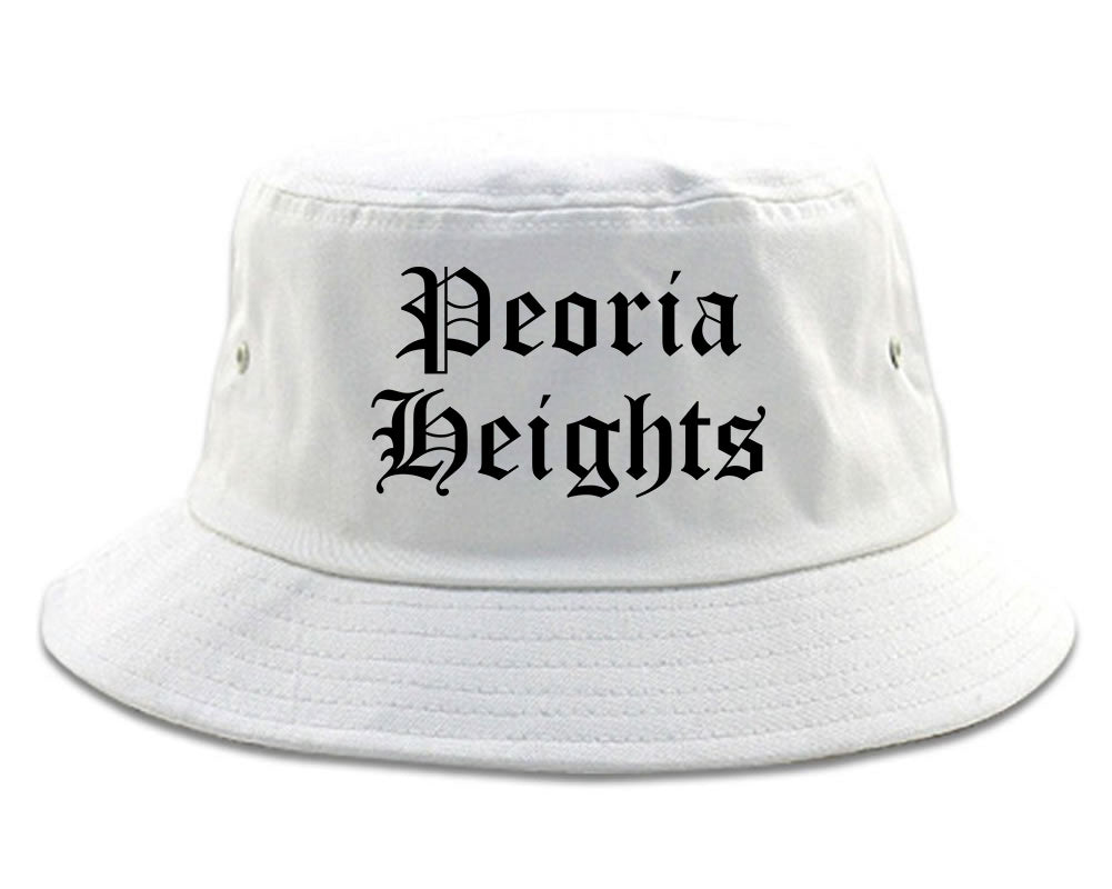 Peoria Heights Illinois IL Old English Mens Bucket Hat White