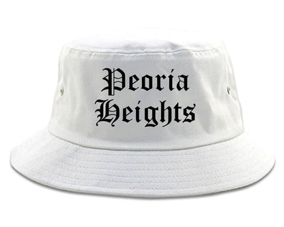 Peoria Heights Illinois IL Old English Mens Bucket Hat White
