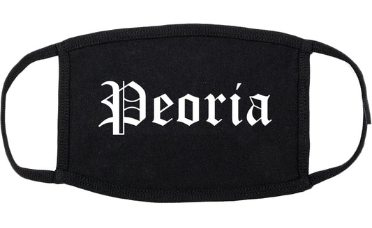 Peoria Illinois IL Old English Cotton Face Mask Black